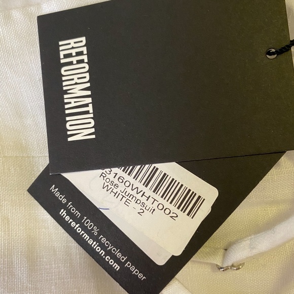 Reformation "Rose Jumpsuit" - White, Size 2, NWT!! - Picture 8 of 9